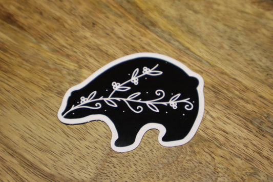 Black and White Bear Sticker